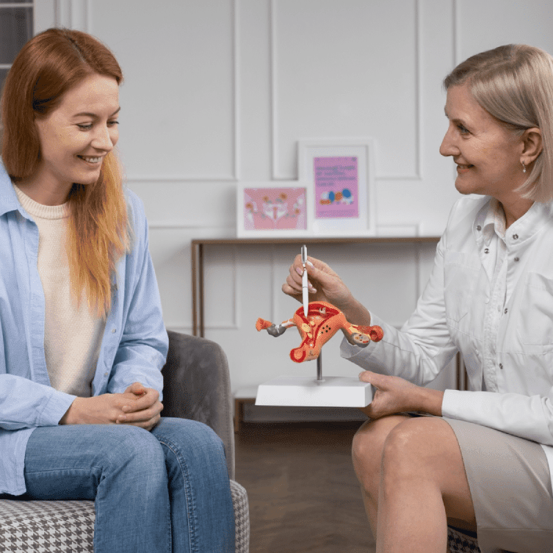 medium shot smiley woman doctor chatting