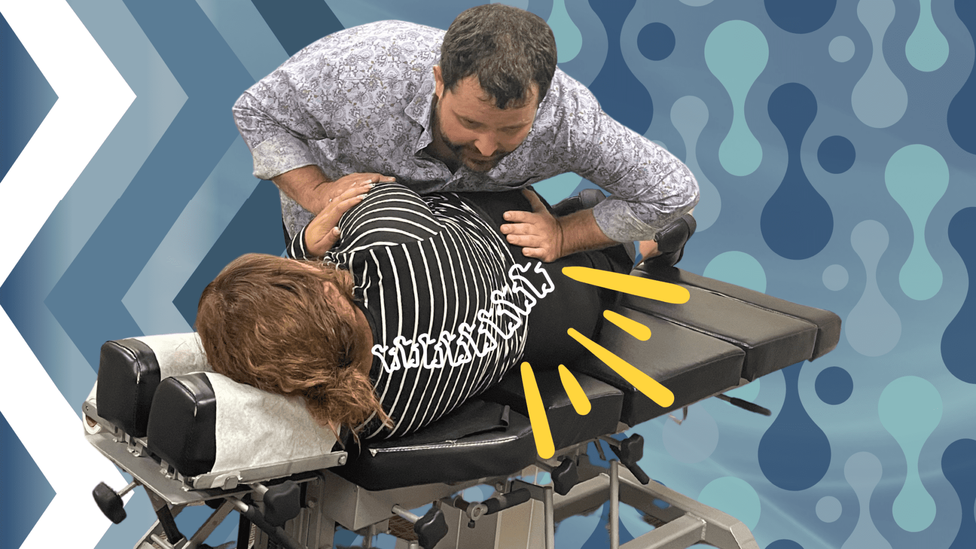 Chiropractor performing an adjustment on a patient, illustrating the process and benefits of chiropractic care.